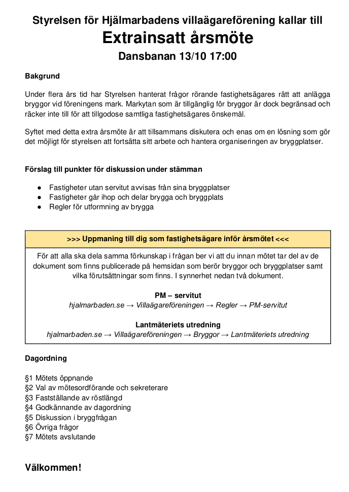 INBJUDAN TILL ÅRSMÖTE 2023